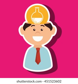 man chemistry idea isolated icon design, vector illustration  graphic 