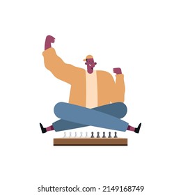 hombre con icono de juego de tablero de ajedrez