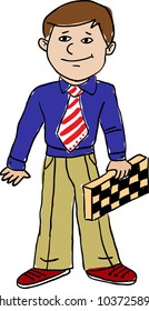 the man with chess, drawing