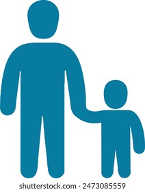 Man and child icon complete editable vector