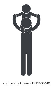 man and child pictogram cartoon