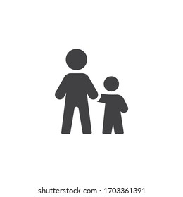 Man and child vector icon. filled flat sign for mobile concept and web design. Dad with son glyph icon. Symbol, logo illustration. Vector graphics
