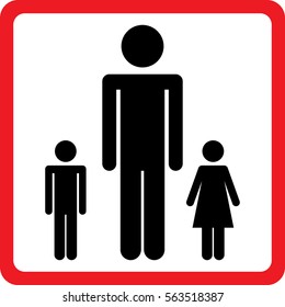 Man and children