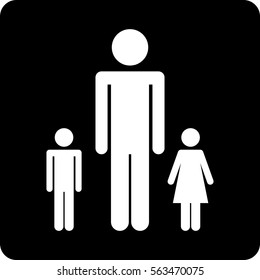 Man and children WC