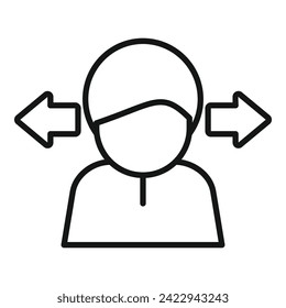 Man choice online icon outline vector. Figure sign. Evaluate report