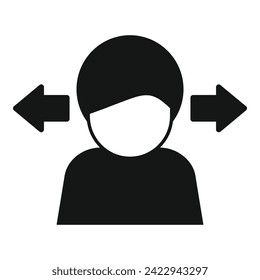 Man choice online icon simple vector. Figure sign. Evaluate report