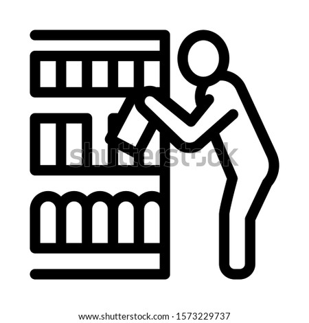 Man Choose Products Icon Vector. Outline Man Choose Products Sign. Isolated Contour Symbol Illustration