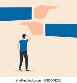Man choosing the right direction, decision making. Alternative choice, possibilities. Vector illustration