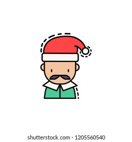 Man christmas colored icon. Element of new year avatars icon for mobile concept and web apps. Colored Man christmas icon can be used for web and mobile