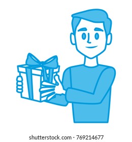 Man with christmas giftbox