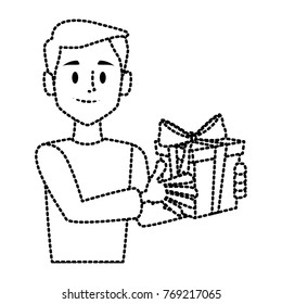 Man with christmas giftbox
