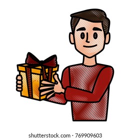 Man with christmas giftbox