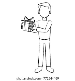 Man with christmas giftbox