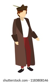 man christopher columbus with coat and hat