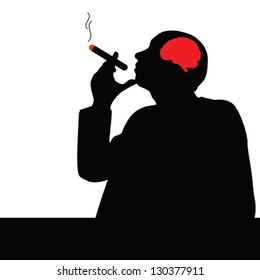 man with cigar vector illustration