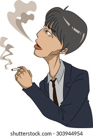 A man and cigarette
