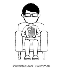 man in cinema 3d chair