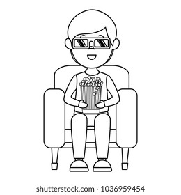 man in cinema 3d chair