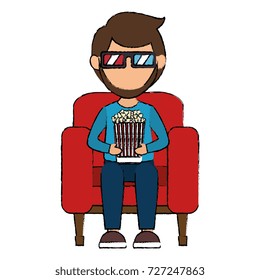 man in cinema 3d chair