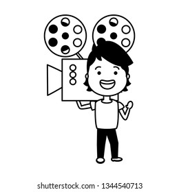 man with cinema projector avatar character