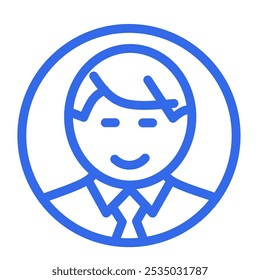 Imagem vetorial do conceito de ícone de linha do avatar do círculo do homem