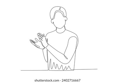 A man clapped his hands. Applause one-line drawing