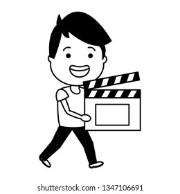man with clapperboard avatar character