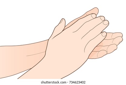 Man clapping hands, applause isolated on white