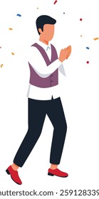 Man Clapping Icon while Playing Holi