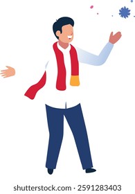 Man Clapping Icon while Playing Holi