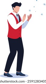 Man Clapping Icon while Playing Holi