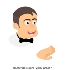 Man claps his hands. Applause, vector illustration.