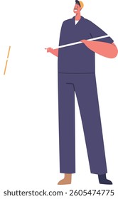 Man cleaner using window mop