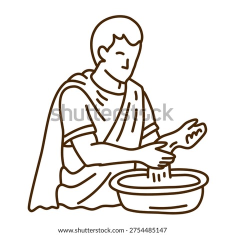 A man cleaning his hands in water symbolizing the refusal of responsibility