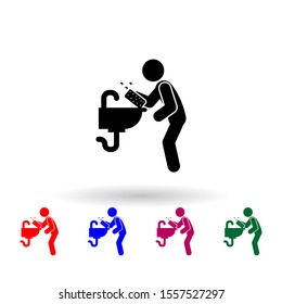 Man cleaning nolan icon. Simple glyph, flat vector of cleaning the house icons for ui and ux, website or mobile application