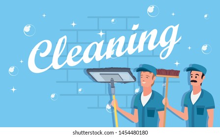 man cleaning products and supplies