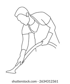 man cleaning with vacuum cleaner