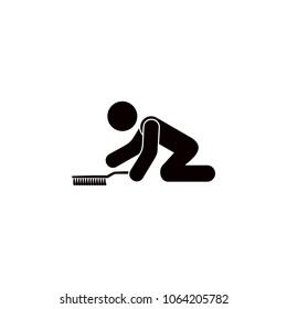 man cleans the floor icon. Element of cleaning and cleaning tools illustration. Premium quality graphic design icon. Signs and symbols collection icon for websites, web design on white background