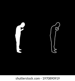 Man cleans teeth Male brushing Toothbrush hold in hand arm Taking care health Oral hygiene Healthy lifestyle concept Morning routine Dentalcare silhouette white color vector illustration solid 