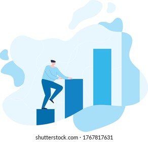 Man Climb up the  Graph