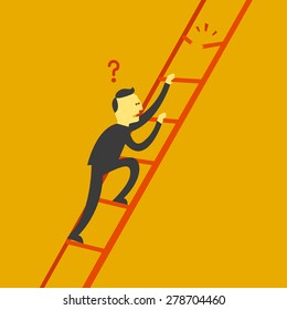 Man Climbing Broken Stair Difficulty Business Stock Vector (Royalty ...