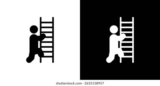 Man climbing icon concept, vector illustration