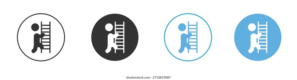 Man climbing icon. Graphic icon design template