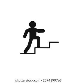 Man climbing icon Simple thin line flat symbol