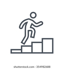 Man climbing up icon suitable for info graphics, websites and print media. Colorful vector, flat icon, clip art.