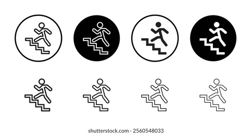 Man climbing icon Thin line flat illustration