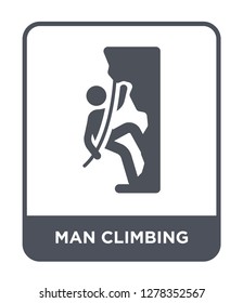 man climbing icon vector on white background, man climbing trendy filled icons from Behavior collection, man climbing vector illustration