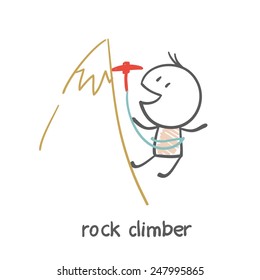 man climbing illustration