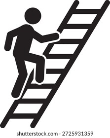 Un hombre subiendo una escalera