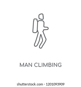Man Climbing linear icon. Man Climbing concept stroke symbol design. Thin graphic elements vector illustration, outline pattern on a white background, eps 10.